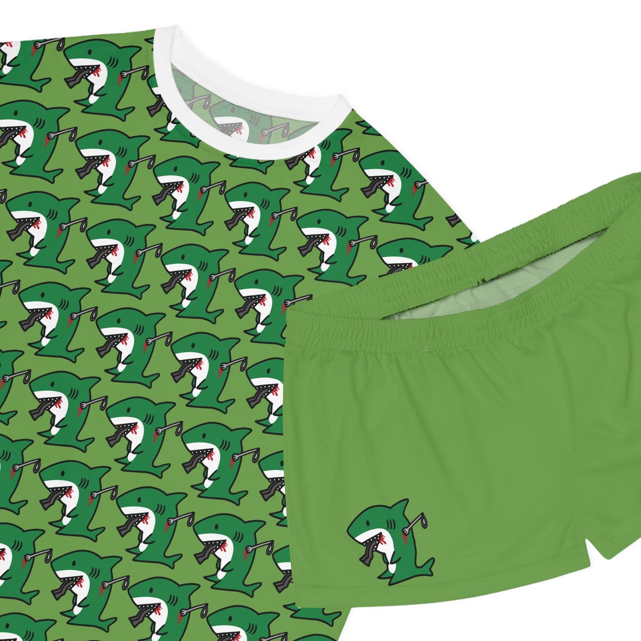 Slit Gill Green Pajama Set